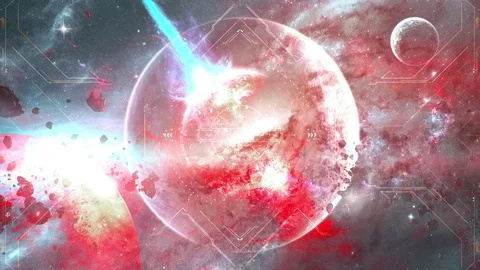 Geometric shape. The world of the glowing mysterious universe. Stock Footage 77402808