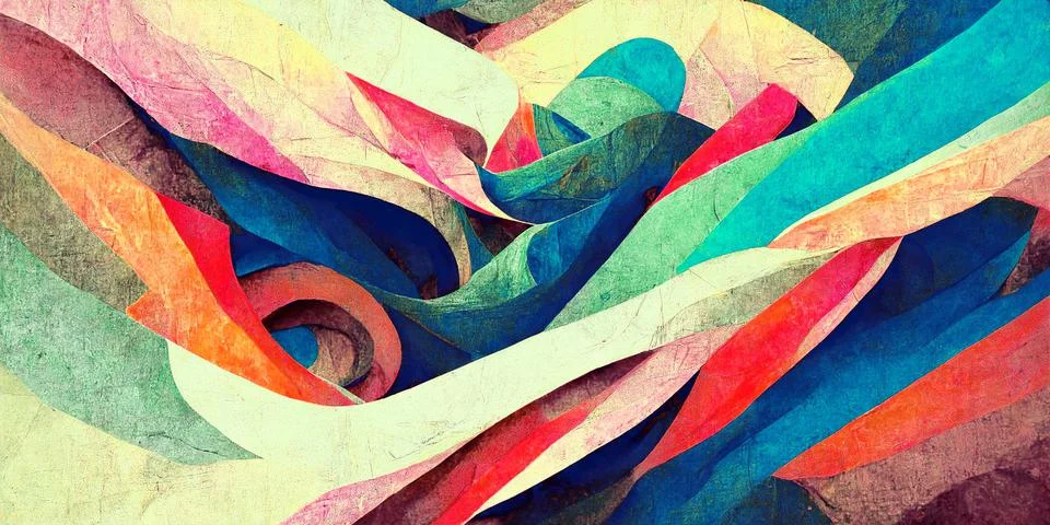 Geometric shapes abstract colored texture background illustration. Stock Illustration