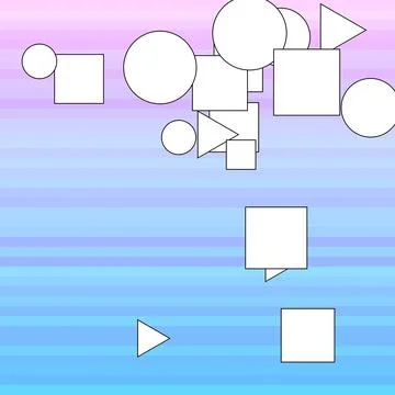 Geometric shapes abstract composition with circles squares triangles on gra.. Stock Illustration