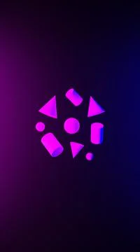 Geometric shapes on an abstract light effect purple and blue wallpaper Stock Illustration