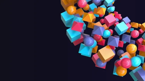 Geometric shapes abstract science background rotation looped animation Stock Footage 272558677