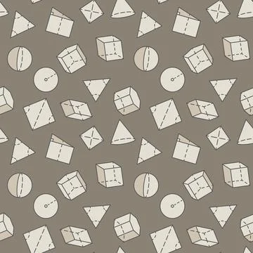 Geometric Shapes and Figures creative seamless pattern. Geometry concept ve.. Stock Illustration