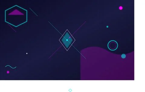 Geometric shapes and lines create a vibrant abstract gradient background Ilustración de archivo