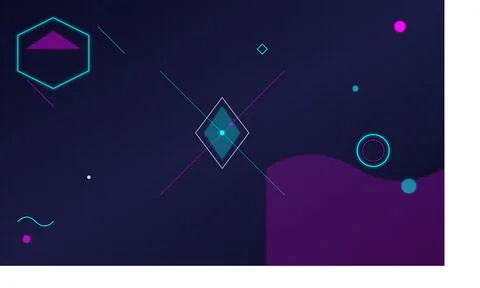 Geometric shapes and lines create a vibrant abstract vector background design Illustrazione stock