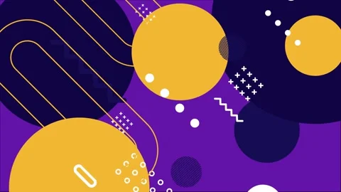 Geometric shapes and pattern elements in a vibrant abstract design  Stock Footage 304940389