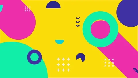 Geometric shapes and pattern elements in a vibrant abstract design seamless 4k Stock Footage 304940461