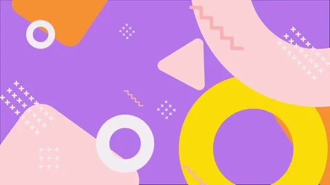 Geometric shapes and pattern elements in a vibrant abstract design Stock Footage 304940483