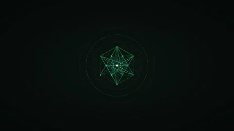 Geometric shapes and patterns in motion on a dark background Stock Footage 337073512