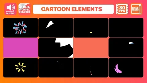 Geometric Shapes And Titles After Effects stock