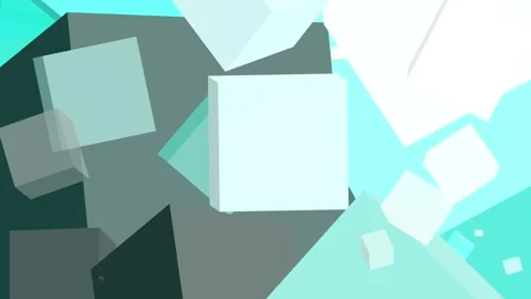 Geometric shapes animation with teal cubes. Geometric shapes abstract 3d mo.. Stock Footage 337134126