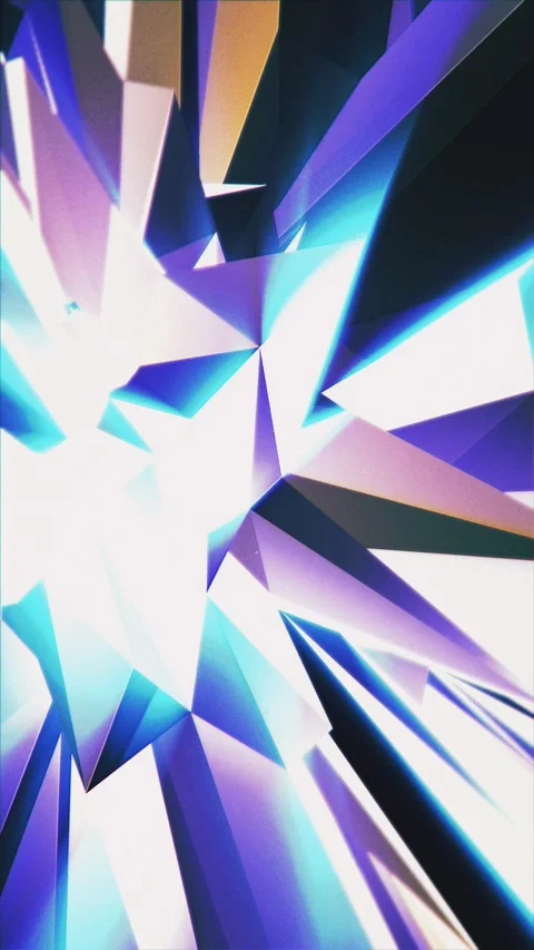 Geometric shapes are connected by light to create a sense of depth Stock Footage 318517578