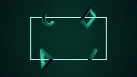 Geometric shapes around rectangle landing page 4K UHD 3D Motion Graphics Design 스톡 동영상 195960664