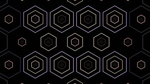Geometric shapes arranged in a pattern with a black background Illustrazione stock