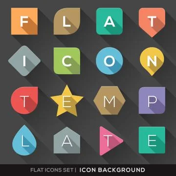 Geometric shapes background for flat icons set Stock Illustration