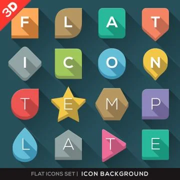 Geometric shapes background for flat icons set Stock Illustration