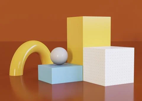 Geometric shapes background various cubes 写真素材