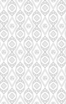Geometric shapes from black lines in a seamless pattern. Stock Illustration