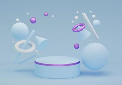 Geometric shapes on blue background Stock Illustration