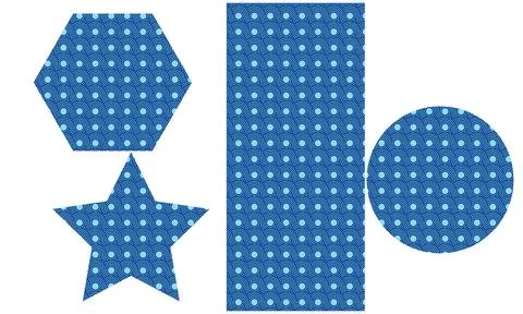 Geometric Shapes with Blue Circular Pattern Illustrazione stock