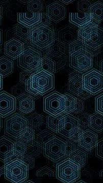 Geometric shapes in blue pattern on a black background Stock Illustration