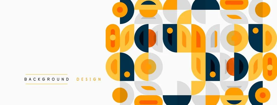 Geometric shapes, circles, rectangles, vibrant colors create modern backgroun Stockillustratie