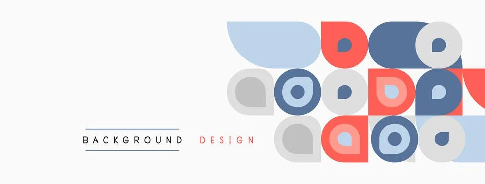 Geometric shapes, circles, squares, rectangles. Minimalist design with muted Illustrazione stock