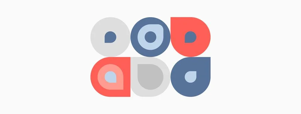 Geometric shapes, circles, squares, rectangles. Minimalist design, pastel c.. Illustrazione stock