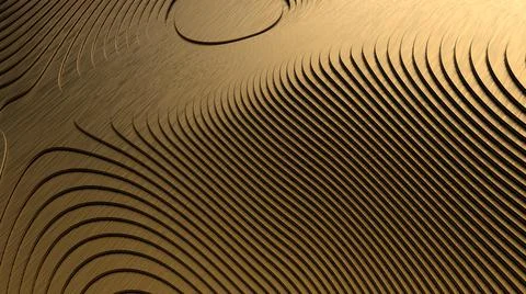 Geometric shapes of complex shape golden material Illustrazione stock