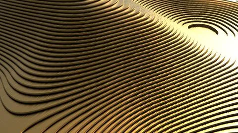 Geometric shapes of complex shape golden material Stock Illustration