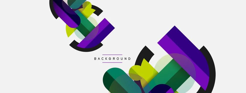 Geometric shapes composition abstract background. Circles lines and rectangles 스톡 일러스트