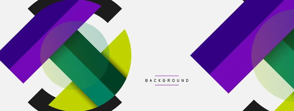 Geometric shapes composition abstract background. Circles lines and rectangles 스톡 일러스트
