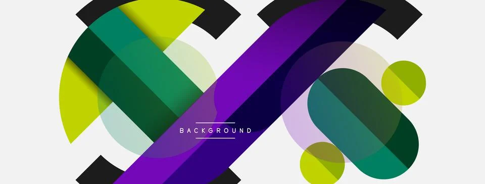 Geometric shapes composition abstract background. Circles lines and rectangles 스톡 일러스트