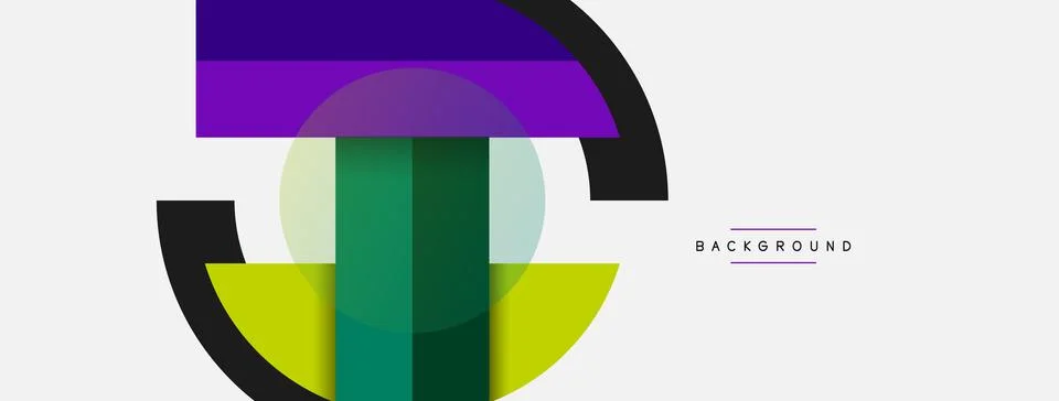 Geometric shapes composition abstract background. Circles lines and rectangles 스톡 일러스트