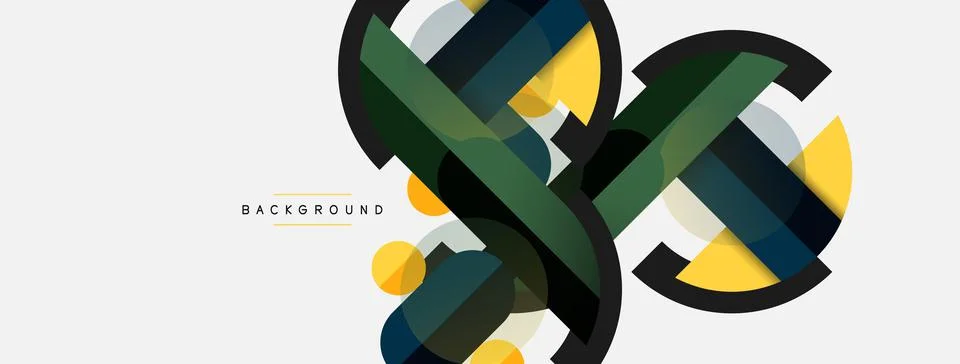 Geometric shapes composition abstract background. Circles lines and rectangles 스톡 일러스트
