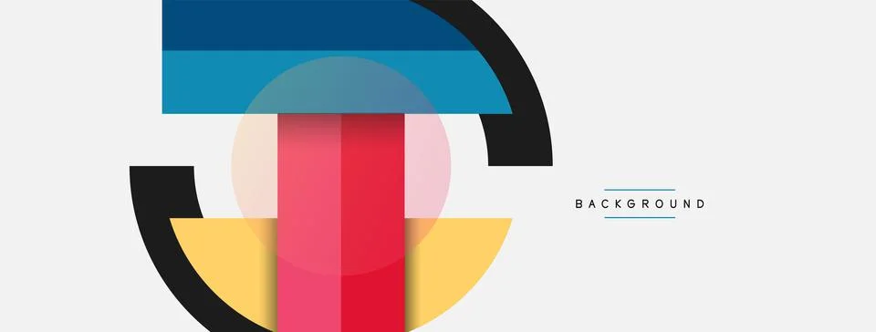 Geometric shapes composition abstract background. Circles lines and rectangles イラスト素材