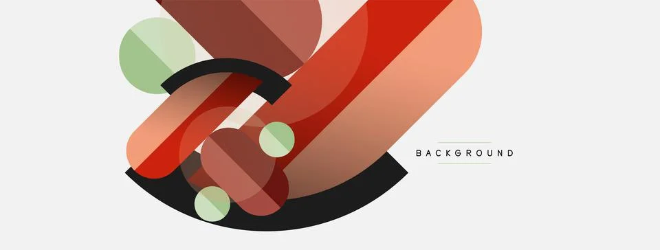 Geometric shapes composition abstract background. Circles lines and rectangles Stockillustratie