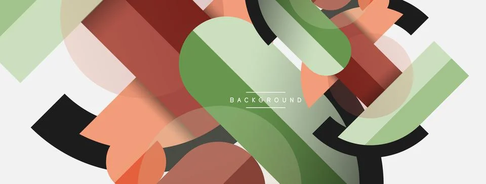 Geometric shapes composition abstract background. Circles lines and rectangles Illustration