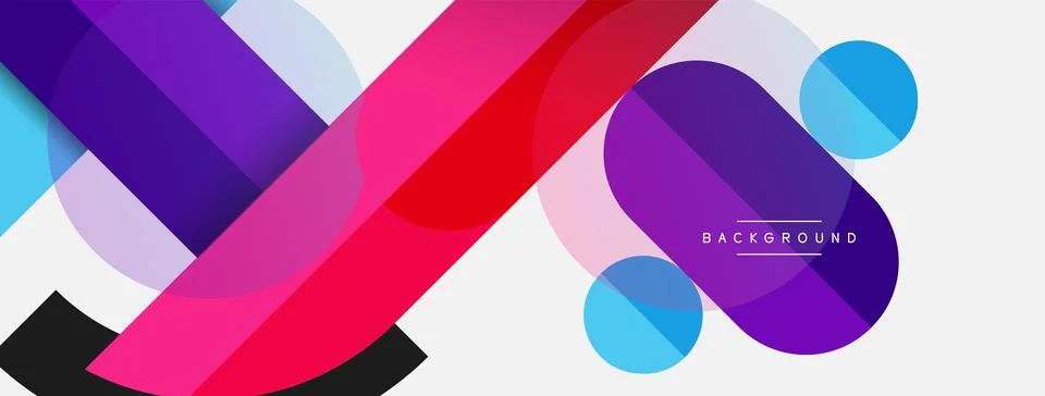 Geometric shapes composition abstract background. Circles lines and rectangles イラスト素材