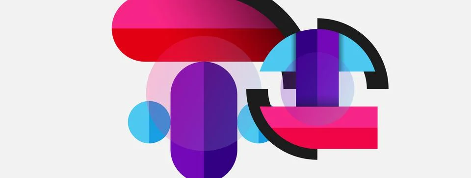 Geometric shapes composition abstract background. Circles lines and rectangles イラスト素材