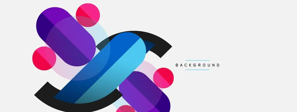 Geometric shapes composition abstract background. Circles lines and rectangles Illustration