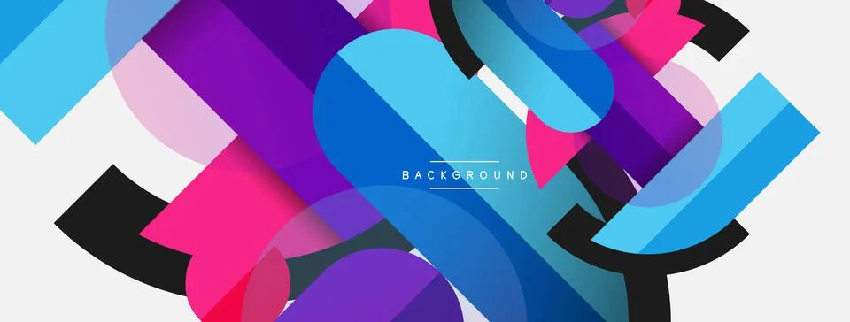 Geometric shapes composition abstract background. Circles lines and rectangles 스톡 일러스트