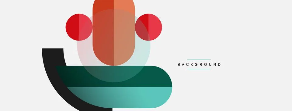 Geometric shapes composition abstract background. Circles lines and rectangles Stock Illustration