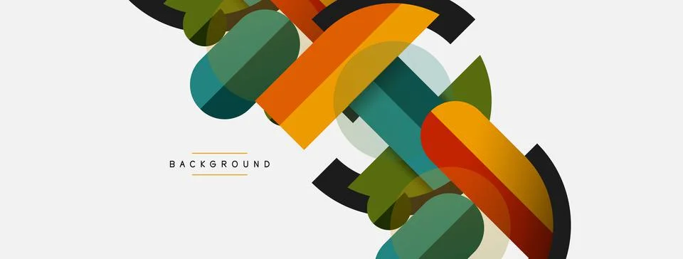 Geometric shapes composition abstract background. Circles lines and rectangles 스톡 일러스트