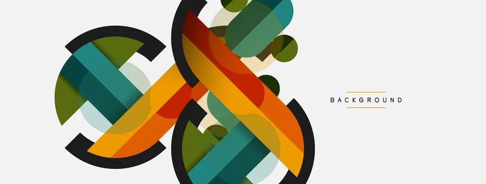 Geometric shapes composition abstract background. Circles lines and rectangles 스톡 일러스트