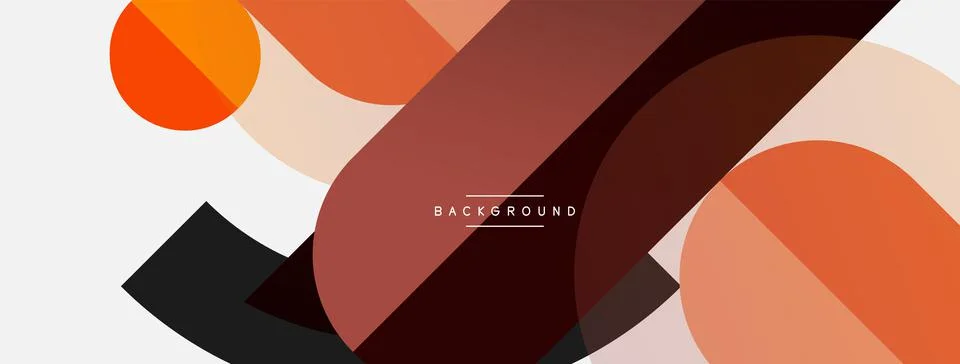 Geometric shapes composition abstract background. Circles lines and rectangles Stock Illustration