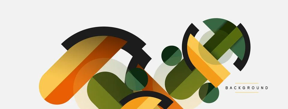 Geometric shapes composition abstract background. Circles lines and rectangles 스톡 일러스트