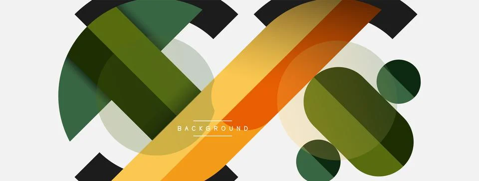 Geometric shapes composition abstract background. Circles lines and rectangles Stockillustratie
