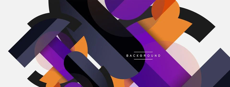 Geometric shapes composition abstract background. Circles lines and rectangles Stockillustratie