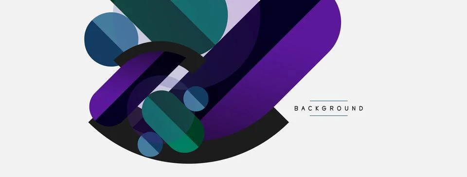 Geometric shapes composition abstract background. Circles lines and rectangles イラスト素材