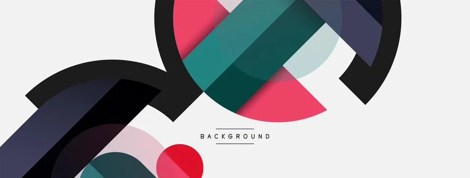 Geometric shapes composition abstract background. Circles lines and rectangles 스톡 일러스트